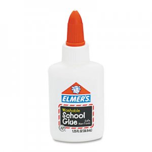 Elmer's E301 Washable School Glue, 1.25 oz, Liquid