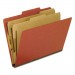 Pendaflex 1257R Six-Section Pressboard Folders, Letter, Red, 10/Box