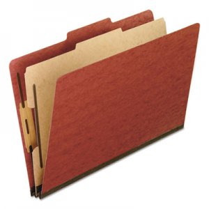 Pendaflex 2157R Four-Section Pressboard Folders, Legal, Red, 10/Box