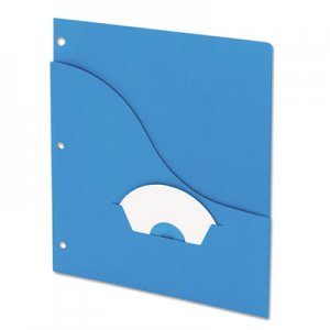 Pendaflex 32902 Essentials Slash Pocket Project Folders, 3 Holes, Letter, Blue, 25/Pack