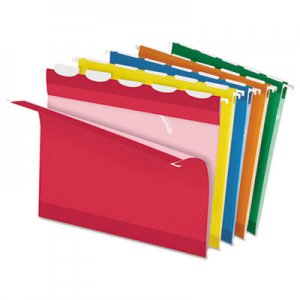 Pendaflex 42592 Colored Reinforced Hanging Folders, 1/5 Tab, Letter, Asst, 25/Box