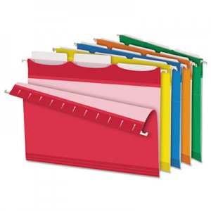 Pendaflex 42621 Colored Reinforced Hanging Folders, 1/3 Tab, Letter, Asst, 25/Box