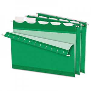 Pendaflex 42626 Colored Reinforced Hanging Folders, 1/5 Tab, Letter, Bright Green, 25/Box