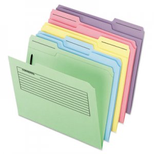 Pendaflex 45270 Printed Notes Folders with Fastener, 1/3 Cut Top Tab, Letter, Assorted, 30/Pack