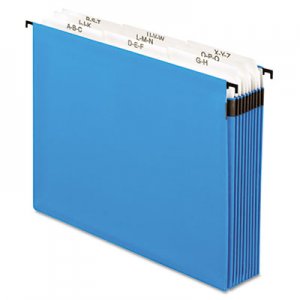 Pendaflex 59225 Nine-Section Hanging Folder, 5 1/4", Tabs and Labels, 1/3 Tab, Letter, Blue