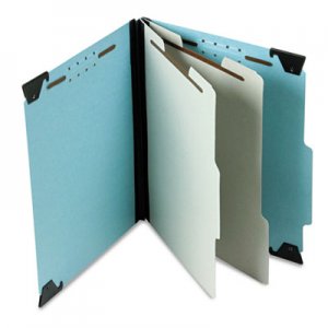 Pendaflex 59252 Pressboard Hanging Classi-Folder, 2 Divider/6-Sections, Letter, Blue
