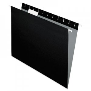 Pendaflex 81605 Essentials Colored Hanging Folders, 1/5 Tab, Letter, Black, 25/Box