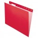 Pendaflex 81608 Essentials Colored Hanging Folders, 1/5 Tab, Letter, Red, 25/Box