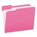 Pendaflex PFXR15213PIN Double-Ply Reinforced Top Tab Colored File Folders, 1/3-Cut Tabs, Letter Size, Pink, 100/Box