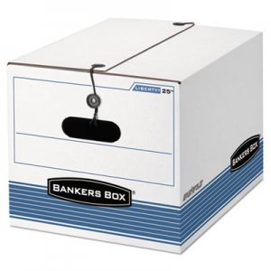 Bankers Box 00025 STOR/FILE Extra Strength Storage Box, Letter/Legal, White/Blue, 12/Carton
