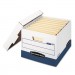 Bankers Box 00709 STOR/FILE Max Lock Storage Box, Letter/Legal, White/Blue, 12/Carton