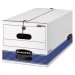 Bankers Box 00705 STOR/FILE Storage Box, Button Tie, Legal, White/Blue, 12/Carton