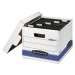 Bankers Box 00784 HANG'N'STOR Storage Box, Letter, Lift-off Lid, White/Blue, 4/Carton