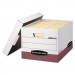 Bankers Box 07242 R-KIVE Max Storage Box, Letter/Legal, Locking Lid, White/Red 12/Carton