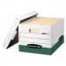 Bankers Box 07241 R-KIVE Max Storage Box, Letter/Legal, Locking Lid, White/Green, 12/Carton