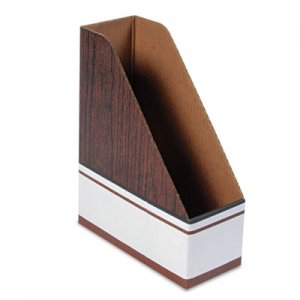 Bankers Box 07223 Corrugated Cardboard Magazine File, 4 x 9 x 11 1/2, Wood Grain, 12/Carton