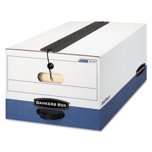 Bankers Box 12112 LIBERTY Plus Storage Box, Legal, String/Button, White/Blue, 12/Carton