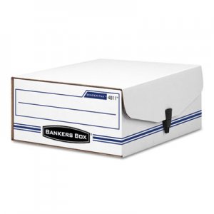 Bankers Box 48110 LIBERTY Binder-Pak Storage Box, Letter, Snap Fastener, White/Blue