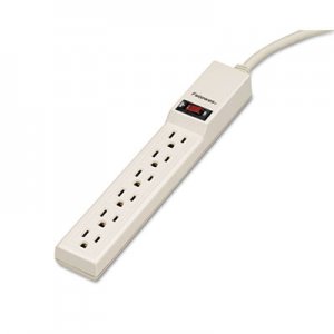 Fellowes 99000 Six-Outlet Power Strip, 120V, 4ft Cord, 10 7/8 x 1 7/8 x 1 5/8