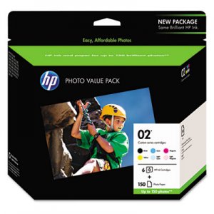 HP HEWQ7964AN 02, (Q7964AN) 6-Pack Assorted Original Ink w/Photo Paper