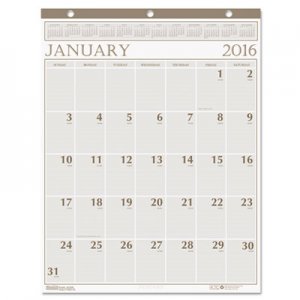 House of Doolittle 380 Large Print Monthly Wall Calendar in Punched Leatherette Binding, 20 x 26, 2016