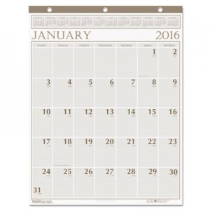 House of Doolittle 380 Large Print Monthly Wall Calendar in Punched Leatherette Binding, 20 x 26, 2016