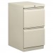 HON 33820RQ Efficiencies Mobile Pedestal File w/Two File Drawers, 19-7/8d, Light Gray