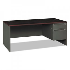 HON 38293RNS 38000 Series Right Pedestal Desk, 72w x 36d x 29-1/2h, Mahogany/Charcoal