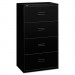 basyx 434LP 400 Series Four-Drawer Lateral File, 30w x 19-1/4d x 53-1/4h, Black