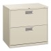 HON 672LQ 600 Series Two-Drawer Lateral File, 30w x 19-1/4d, Light Gray