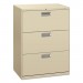 HON 673LL 600 Series Three-Drawer Lateral File, 30w x 19-1/4d, Putty