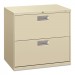 HON 672LL 600 Series Two-Drawer Lateral File, 30w x 19-1/4d, Putty