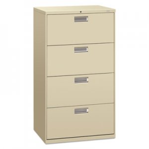 HON 674LL 600 Series Four-Drawer Lateral File, 30w x 19-1/4d, Putty