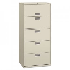 HON 675LQ 600 Series Five-Drawer Lateral File, 30w x 19-1/4d, Light Gray