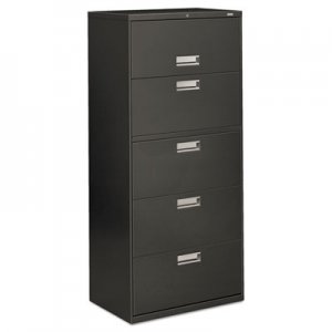 HON 675LS 600 Series Five-Drawer Lateral File, 30w x 19-1/4d, Charcoal