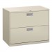 HON 682LQ 600 Series Two-Drawer Lateral File, 36w x 19-1/4d, Light Gray