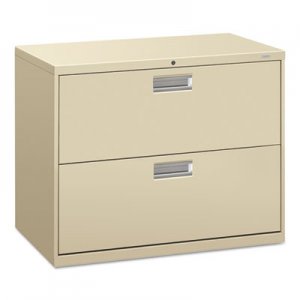 HON 682LL 600 Series Two-Drawer Lateral File, 36w x 19-1/4d, Putty