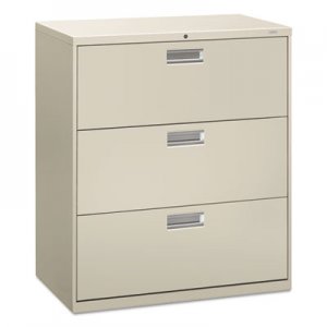 HON 683LQ 600 Series Three-Drawer Lateral File, 36w x 19-1/4d, Light Gray