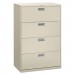 HON 684LQ 600 Series Four-Drawer Lateral File, 36w x 19-1/4d, Light Gray