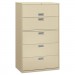 HON 695LL 600 Series Five-Drawer Lateral File, 42w x 19-1/4d, Putty