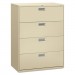 HON 694LL 600 Series Four-Drawer Lateral File, 42w x 19-1/4d, Putty