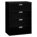 HON 694LP 600 Series Four-Drawer Lateral File, 42w x 19-1/4d, Black