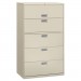 HON 695LQ 600 Series Five-Drawer Lateral File, 42w x 19-1/4d, Light Gray