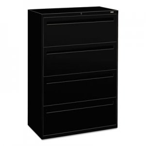 HON 784LP 700 Series Four-Drawer Lateral File, 36w x 19-1/4d, Black