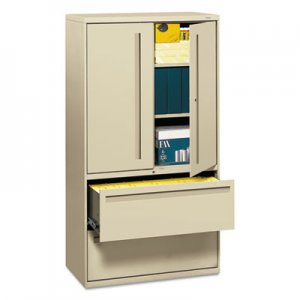 HON 785LSL 700 Series Lateral File w/Storage Cabinet, 36w x 19-1/4d, Putty