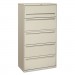 HON 785LQ 700 Series Five-Drawer Lateral File w/Roll-Out & Posting Shelf, 36w, Light Gray