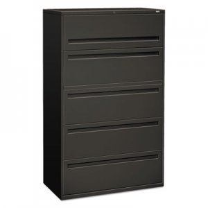 HON 795LS 700 Series Five-Drawer Lateral File w/Roll-Out & Posting Shelves, 42w, Charcoal