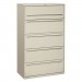 HON 795LQ 700 Series Five-Drwr Lateral File w/Roll-Out & Posting Shelves, 42w, Light Gray