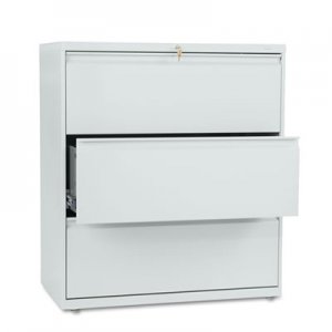 HON 883LQ 800 Series Three-Drawer Lateral File, 36w x 19-1/4d x 40-7/8h, Light Gray