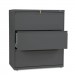 HON 883LS 800 Series Three-Drawer Lateral File, 36w x 19-1/4d x 40-7/8h, Charcoal